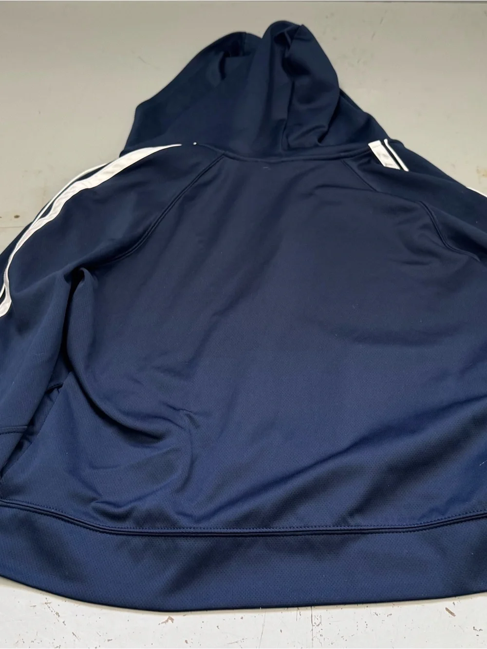 Athletic Works Navy Full-Zip Hooded Windbreaker Spring Jacket size large